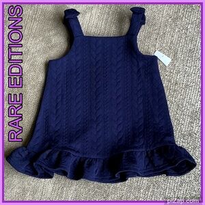 NWT ~ Rare Editions Navy Blue Girls Ruffle Hem Jumper ~ Sz 24 mos